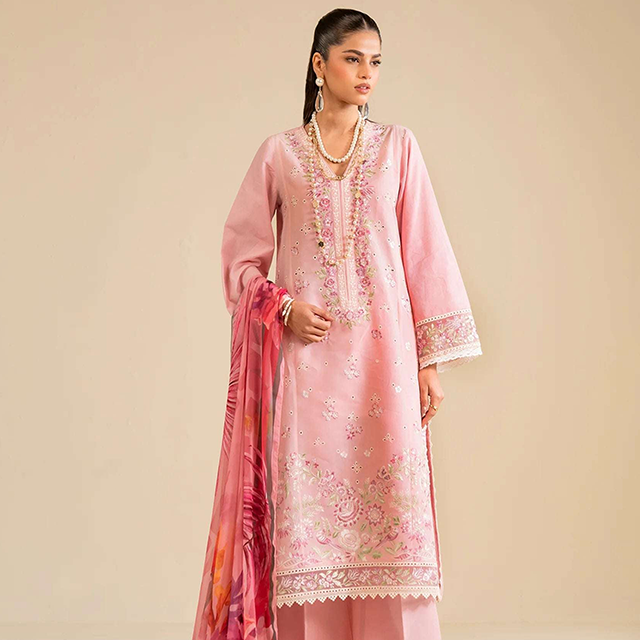 Blush Pink Embroidered Suit – A Touch of Feminine Grace