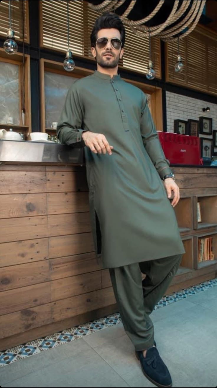 Cotton Suit Muted Olive Gray