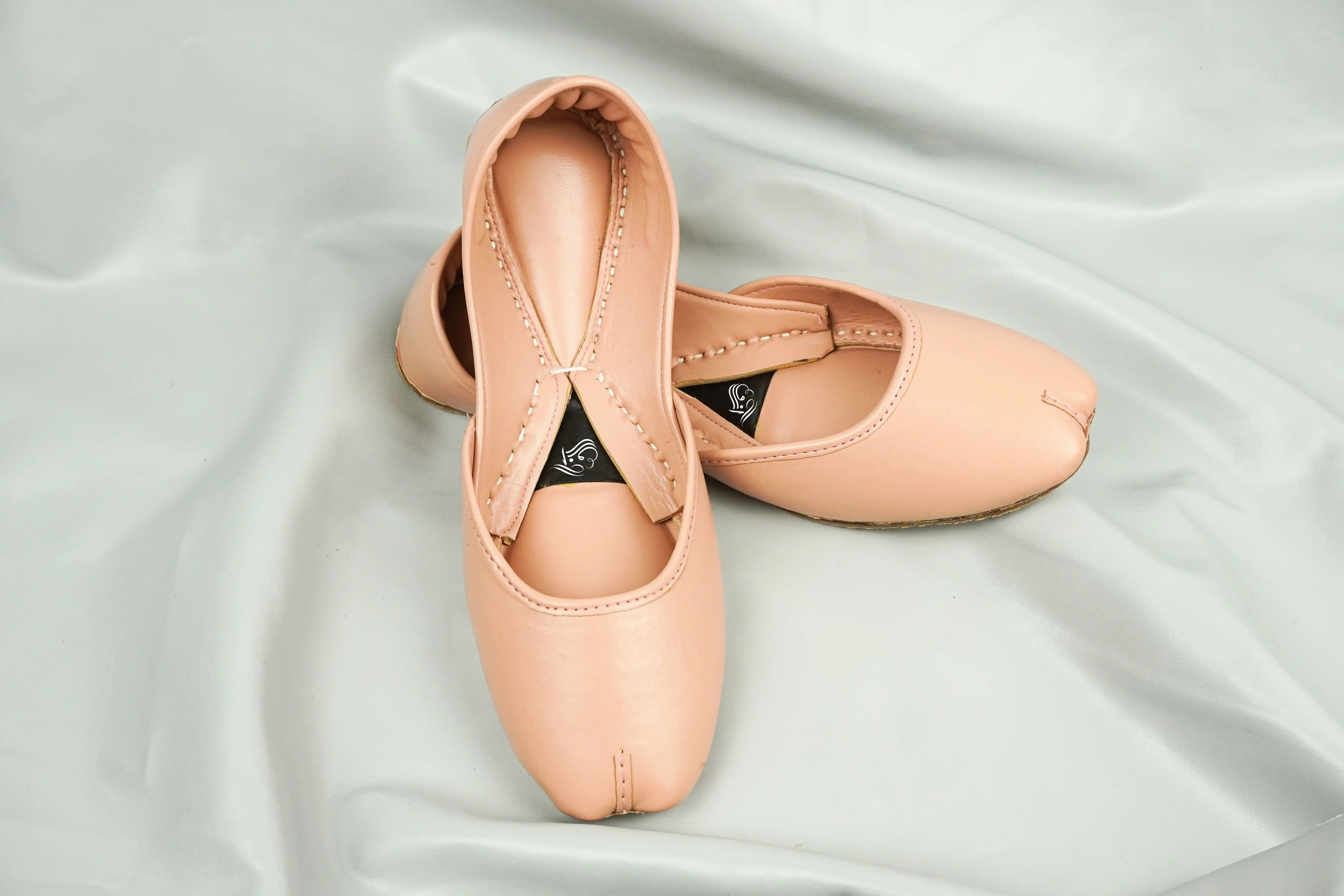 Elegant Pink Leather Khussa